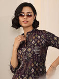 Libas Women'S Silk Blend Ethnic Motifs Straight Kurtis (98160_Burgundy_S)