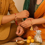 Shalinindia Premium Designer Red Rakhi Set Of 2 For Bhaiya Bhabhi Traditional Lumba Set, Thread Rakhi With Stones Ideal Raksha,Nylon,Blue