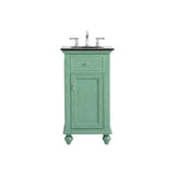 Elegant Decor Otto 19 Contemporary Solid Wood Single Bathroom Vanity In Mint