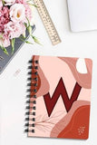 DIKRAFT Initial W Printed Wiro Bound A5 Diary For Office School College Journal Diary Notebook for Girls and Women (Unruled 200
