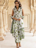 Shienzy Dupatta Set || Kurta Set || Kurta Pant Set || Ethnic Set || Sleeveless Kurta Set For Women Mehandi Xl