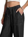 Toplot Women'S Wide-Leg Drawstring Jeans Pants (Wide-Leg-Jeans-5251-Black-34),Black,34,B0F29D78Z7