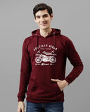 Adro Men'S Cotton Blend Neck Hooded Sweatshirt (H24-Ame-Mr-S_Maroon)