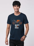 Adro Men'S Biker Design Printed 100% Cotton T-Shirt - Regular Fit, Printed T-Shirts For Men (Rn24-Ktm-Sb_Teal_2Xl)