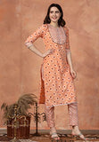 Toplot Women'S Cotton Blend Printed Kurti With Pant (Kurti-Pant-5060-Orange-Xxl),Orange,2,B0BR1DB9X6