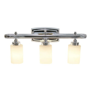 All The Rages Essentix 3-Light Metal Vanity Fixture With Opaque Shade In Chrome