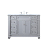 Elegant Decor Wesley 48 Steel And Solid Wood Single Bathroom Vanity Set In Gray