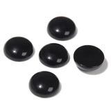 20pcs 4mm Natural Stone No Hole Black Agate Semicircle Smooth Cabochons Beads Healing Chakra Crystal Stone Bead for Jewelry Maki
