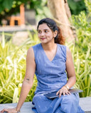 Anni Designer Women'S Rayon Viscose Anarkali Printed Kurta With Pant (Numanta Blue_S_Blue_Small),Blue,S,Cotton Blend,Straight,