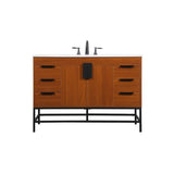Elegant Decor Indoor Modern Under Sink Bathroom Fixtures Storage Organizer Cabinet 30 Inch Single Bathroom Vanity - Blue With Ba