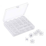 ATORSE 6x25Pcs Bobbins Bobbin Storage Container Home Bobbin Holder for Sewing Machine PP Bobbin