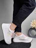 Shoetopia Women'S Flat Sneakers Pink,Pink,8,B0D14G5176