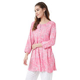 Tissu Women'S Baby Pink & White Printed Kurti (Tissu-2014-44; Pink; Xxl)