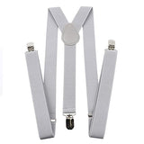 Accery Adjustable Elastic Y Back Style Suspenders For Men And Women (Light Grey)