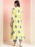 Gosriki Women'S Rayon Viscose Straight Printed Kurta With Pant (Bechari Yellow-Gs_Xl_Yellow_X-Large),Yellow,,B0DT78T1XM