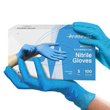 FifthPulse Blue Nitrile Disposable gloves 100 count 3 Mil Nitrile gloves Small Powder and Latex Free Rubber gloves Surgi