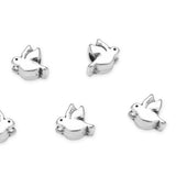 40pcs Cute Dove Bird Symbol of Peace Hope Large Hole Animal Beads (4.5mm Hole) Antique Silver