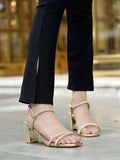 Shoetopia Girls Heel-1246 Golden Heeled Sandal - 7 Uk (Girls-Heel-1246-Golden),Golden,7,B0CRPDJTFM