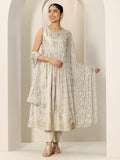 Libas Women'S Silk Blend Kurta Sets (400610_Grey_S)
