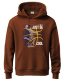 ADRO Basketball Design Hoodie for Men 320 GSM Soft Cotton Hoodies Long Lasting Printed Hoodie | Mens Hoodies | Sweatshirt for Men|H24-BCL-BR-2XL,Downtown Brown