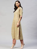 Anni Designer Women'S Cotton Blend Straight Floral Printed Kurta And Pant (Padwil Green-Sm_S_ Green_Small),Green,S,Cotton Blend,Regular,
