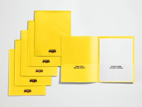 School Smart Take Home Heavy-Duty Folder, Yellow, Pack Of 24– Slickpurchase