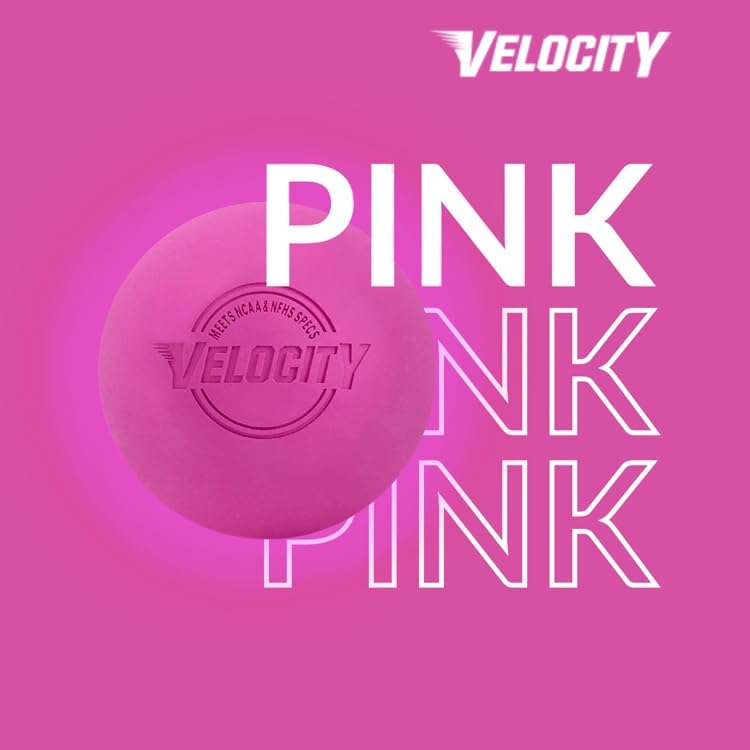 Velocity Massage Lacrosse Ball for Muscle Knots, Myofascial Release, Yoga & Trigger Point Therapy - Firm Rubber Scientifically D