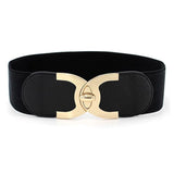 Elastic Fabric Waist Belt For Women Dresses CShaped Design Stretchy Ladies Black Belt For Saree Girls Jeans Free Size.