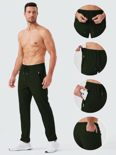 Toplot Track Pants For Men || Activewear Pants || Mens Joggers || Zipper Pocket || Casual Trousers || Stretchable (Sports | Gym | Yoga) (Track-Pant-5217-Olive-30),Olive,30,B0DRCXRGD8