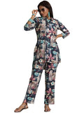 Libas Womens Printed Silk Blend Co-Ord Set For Women