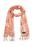 Elegant Scarf Studio Soft & Lightweight Rayon Floral Scarf For Women | Premium Printed Long Stole With Fringes | Daily, Office, 