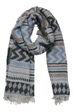 Cashmere CraftwomenS Printed Scarf (Ov38_Blue/White_Free Size)