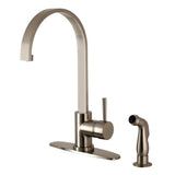 Kingston Brass Ls8718Dlsp Concord Kitchen Faucet, 8 In Spout Reach, Brushed Nickel