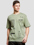 ADRO Oversize T Shirt for Men | Drop Shoulder T Shirt | Mens Oversize T-Shirt | 220 GSM Cotton Oversize Tshirt | Trendy Front and Back Printed T Shirt|OVR24-L1-PHONE-OL-S Olive,Olive