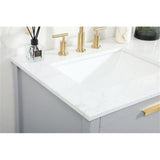 Elegant Decor Larkin 60 Solid Wood Mdf Single Bathroom Vanity In Gray