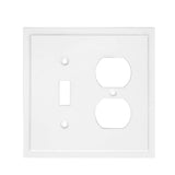 Modern Edge Decorative Wall Plate Switch Plate Outlet Cover, Durable Solid Zinc Alloy (Toggle/Duplex, White)