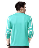 Eyebogler Mens Round Neck Full Sleeves Regular Fit Printed T-Shirt,Pastel GreenwhiteApparel,XL