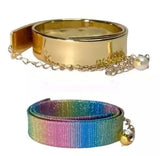 Stockzone 1 Golden Kamarband + 1 Rainbow Kanduro (Hip Waist Belt) For Girls & Women (Combo)