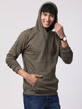 Adro Mens Cotton Solid Hoodie Sweatshirts (H23-Pln-Ol_Olive_2Xl)