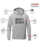 Adro Believe In Your Self Printed Hoodie/Sweatshirt For Men (H22-M-Inv-Gr_Grey_Xl)
