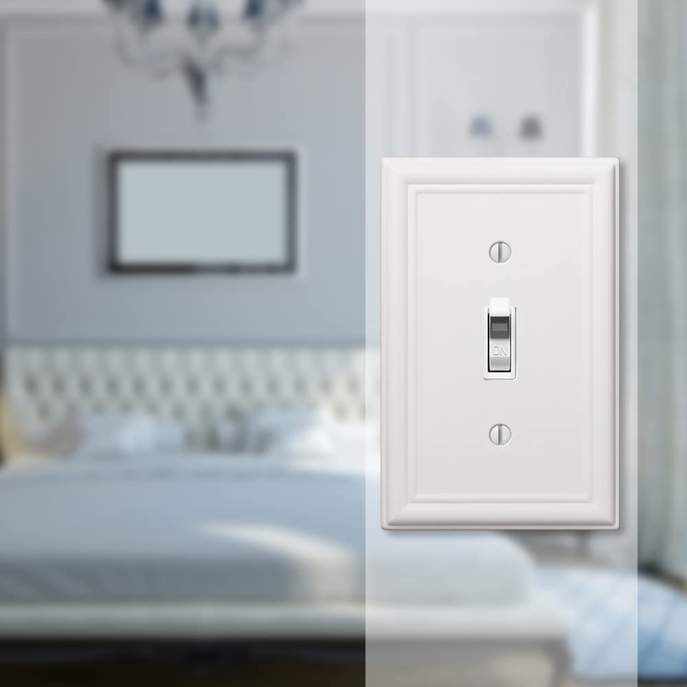 Amerelle 149Tw Chelsea Wallplate, 1 Toggle, Steel, White, 1-Pack