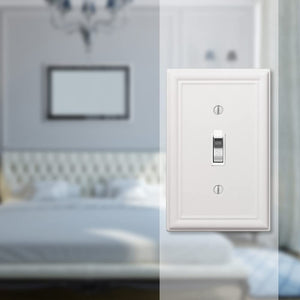 Amerelle 149Tw Chelsea Wallplate, 1 Toggle, Steel, White, 1-Pack
