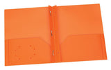 Oxford Poly Two Pocket Portfolio with Prongs, Orange, Pack of 25