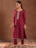 Libas Women'S Silk Blend Kurta Sets (49504_Pink_L)