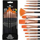 Daksh Creation Store Artist Paint Brushes Set, 12 Pieces, Mixed Tip Styles, Black Handles