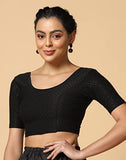 Toplot Cotton Blend Lycra Stretchable Readymade Blouses Pack Of 2 (Combo-5058-Blk-Blk-34),Black-Black,34,B0CV5855RL