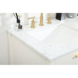 Elegant Decor Larkin 60 Solid Wood Mdf Single Bathroom Vanity In White