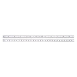Starrett Full Flexible Steel Rule with Satin Chrome Finish, Quick Reading, and Inch Graduation - 34 Graduation, 11-3/4 Length, 0