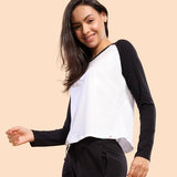 Enamor Women'S Solid Slim Fit T-Shirt (E307_Black/Bright White L)