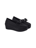 Shoetopia Upper Bow Detailed Black Loafers For Women & Gilrs /Eu40,Black,7,B0F7QW1ZT8